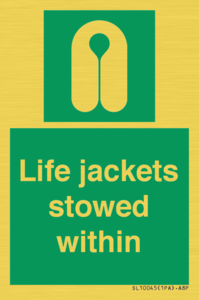 Life jackets stowed within